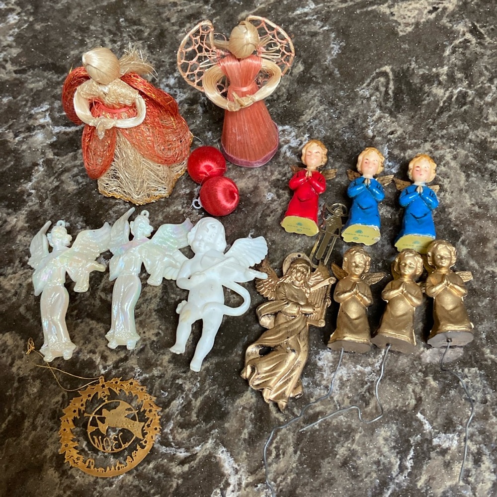 12 Angel ornaments Vintage Hong Kong